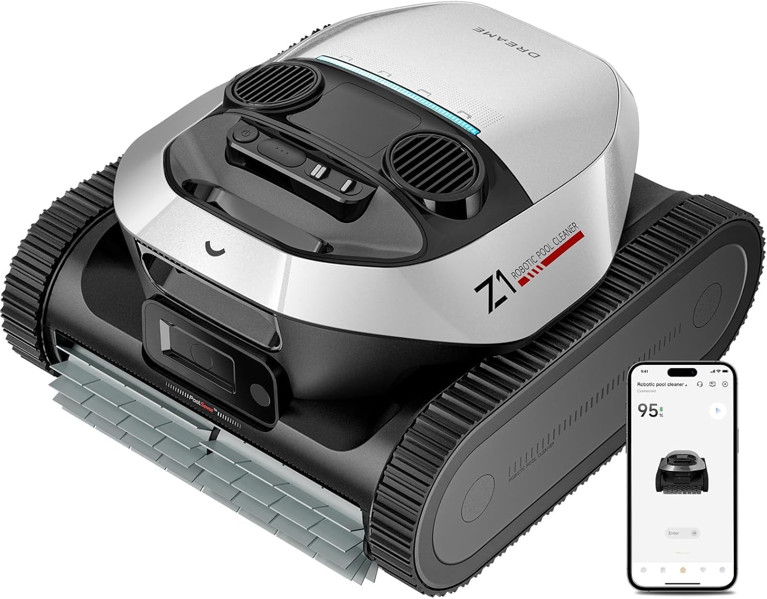 DREAME Z1 Cordless Robotic Pool Cleaner, 8000 GPH Suction, Floor & Wall & Waterline Cleaning, Automatic Pool Vacuum for Above & In-Ground Pools, 180+ Minutes Runtime