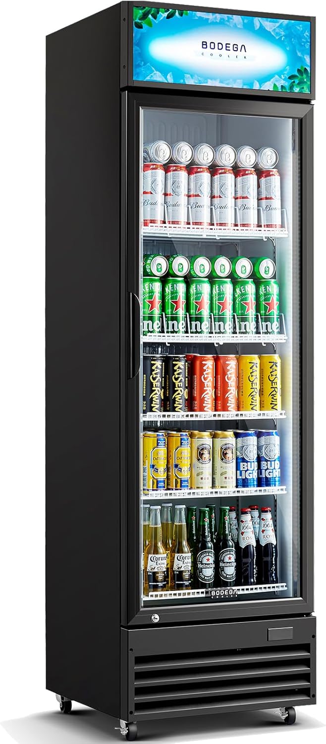 BODEGACOOLER Beverage Refrigerator, 12.5 Cu.Ft. Commercial Glass Door Fridge – Holds 420 Cans, Perfect for Game Day Watch Party & Summer BBQ, Drink Cooler for Home Bar, Patio, Garage, Man Ca